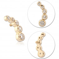 14K GOLD JEWELED CLUSTER 5 ATTACHMENT FOR 1.2MM INTERNALLY THREADED PINS