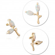 14K GOLD JEWELED ATTACHMENT FOR 1.2MM INTERNALLY THREADED PINS - CRESCENT