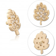 14K GOLD INTERNAL ATTACHMENT LEAF MULTI GEM 1.2MM
