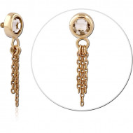 14K GOLD JEWELED ATTACHMENT FOR 1.2MM INTERNALLY THREADED PINS PIERCING