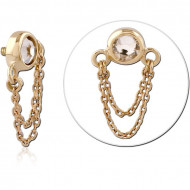 14K GOLD JEWELED ATTACHMENT FOR 1.2MM INTERNALLY THREADED PINS PIERCING