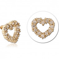 14K GOLD JEWELED ATTACHMENT FOR 1.2MM INTERNALLY THREADED PINS PIERCING