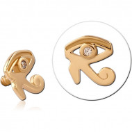 14K GOLD JEWELED ATTACHMENT FOR 1.2MM INTERNALLY THREADED PINS PIERCING