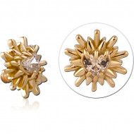 14K GOLD JEWELED ATTACHMENT FOR 1.2MM INTERNALLY THREADED PINS PIERCING