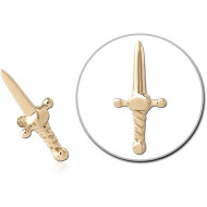 14K GOLD ATTACHMENT FOR 1.2MM INTERNALLY THREADED PINS PIERCING