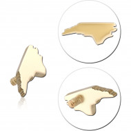 14K GOLD INTERNAL THREADED TOP STATE OUTLINE