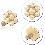 14K GOLD INTERNAL THREADED ATTACHMENT SEVEN BEAD FLOWER TOP 1.2MM