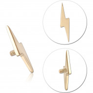 14K GOLD INTERNAL THREADED ATTACHMENT LIGHTNING BOLT 1.2MM