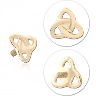 14K GOLD INTERNAL ATTACHMENT TRIQUETRA KNOT