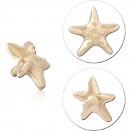 14K GOLD INTERNALLY THREADED ATTACHMENT END STARFISH 1.2MM