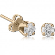 14K GOLD PRONG SET EAR STUDS