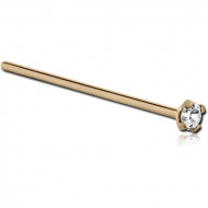 14K GOLD 1.35MM PRONG SET DIAMOND STRAIGHT NOSE STUD PIERCING