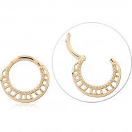 14K GOLD HINGE SEGMENT RING OPENWORK CUTOUT