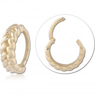 14K GOLD HINGE SEGMENT RING CUBAN LINK
