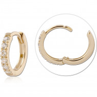 14K GOLD HINGE SEGMENT RING HALF PRONG SET GEM