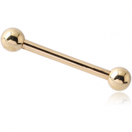 14K GOLD BARBELL WITH HOLLOW BALLS PIERCING