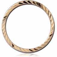 14K GOLD SEAMLESS RING WITH DIAMOND CUTTING PIERCING
