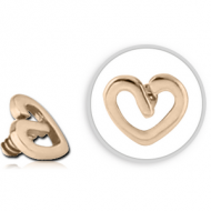 14K GOLD FOR 1.2MM INTERNALLY THREADED PINS - HEART