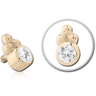 14K GOLD JEWELLED ATTACHMENT FOR 1.2MM INTERNALLY THREADED PINS PIERCING