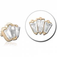 14K GOLD JEWELLED ATTACHMENT FOR 1.2MM INTERNALLY THREADED PINS PIERCING
