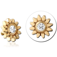 14K GOLD JEWELLED ATTACHMENT FOR 1.2MM INTERNALLY THREADED PINS PIERCING