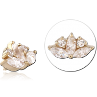 14K GOLD JEWELLED ATTACHMENT FOR 1.2MM INTERNALLY THREADED PINS PIERCING