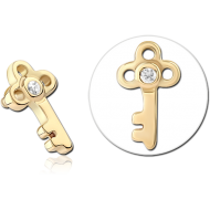 14K GOLD JEWELLED ATTACHMENT FOR 1.2MM INTERNALLY THREADED PINS PIERCING
