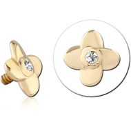 14K GOLD JEWELLED ATTACHMENT FOR 1.2MM INTERNALLY THREADED PINS PIERCING