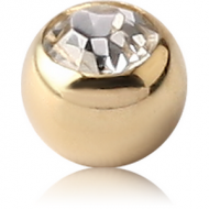 14K GOLD SWAROVSKI CRYSTAL JEWELLED BALL FOR BALL CLOSURE RING