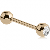14K GOLD DOUBLE JEWELLED MICRO BARBELL PIERCING