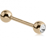 14K GOLD DOUBLE JEWELLED MICRO BARBELL