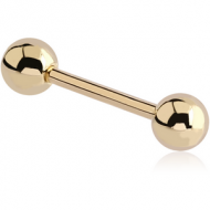 14K GOLD MICRO BARBELL WITH HOLLOW BALLS PIERCING