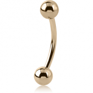 14K GOLD CURVED MICRO BARBELL