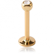 14K GOLD JEWELLED MICRO LABRET PIERCING