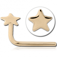 14K GOLD 90 DEGREE STAR NOSE STUD PIERCING