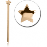 14K GOLD STRAIGHT STAR NOSE STUD