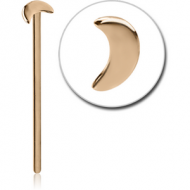 14K GOLD STRAIGHT MOON NOSE STUD PIERCING