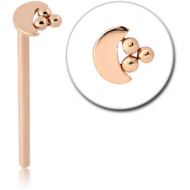 14K GOLD STRAIGHT NOSE STUD - TRIPLE