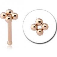 14K GOLD NOSE BONE - FLOWER PIERCING