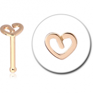 14K GOLD NOSE BONE - HEART