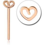 14K GOLD STRAIGHT STAR NOSE STUD - HEART PIERCING