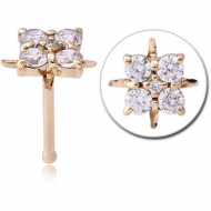 14K GOLD JEWELLED NOSE BONE - FLOWER