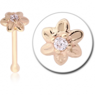 14K GOLD JEWELLED NOSE BONE - FLOWER