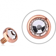 14K ROSE GOLD JEWELLED FOR 1.2MM INTERNALLY THREADED PINS PIERCING