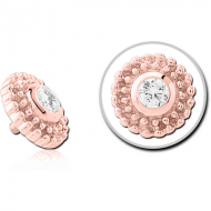 14K ROSE GOLD JEWELLED ATTACHMENT FOR 1.2MM INTERNALLY THREADED PINS