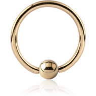 18K GOLD BALL CLOSURE RING