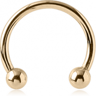 18K GOLD CIRCULAR BARBELL WITH HOLLOW BALLS