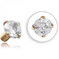 18K GOLD PRONG SET DIAMOND FOR 1.6MM INTERNALLY THREADED PINS PIERCING