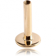 18K GOLD INTERNALLY THREADED LABRET PIN