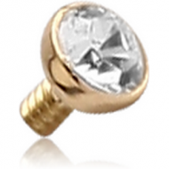 18K GOLD BEZEL SET DIAMOND ATTACHMENT FOR 1.2MM INTERNALLY THREADED PINS PIERCING